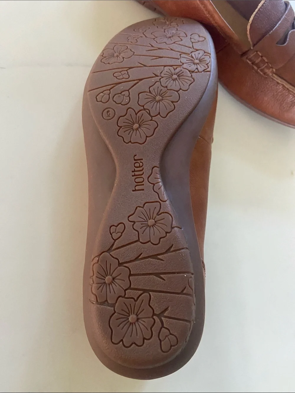 Hotter Tan Leather Penny Loafers for Women